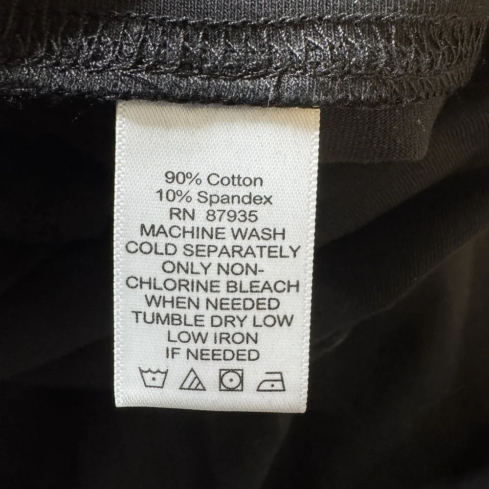 Lori Goldstein Women's Black Cotton Stretch‎ Midi A-line Skirt Plus Size 1X